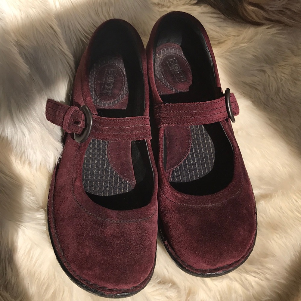 Born Purple Leather Mary Jane Shoes